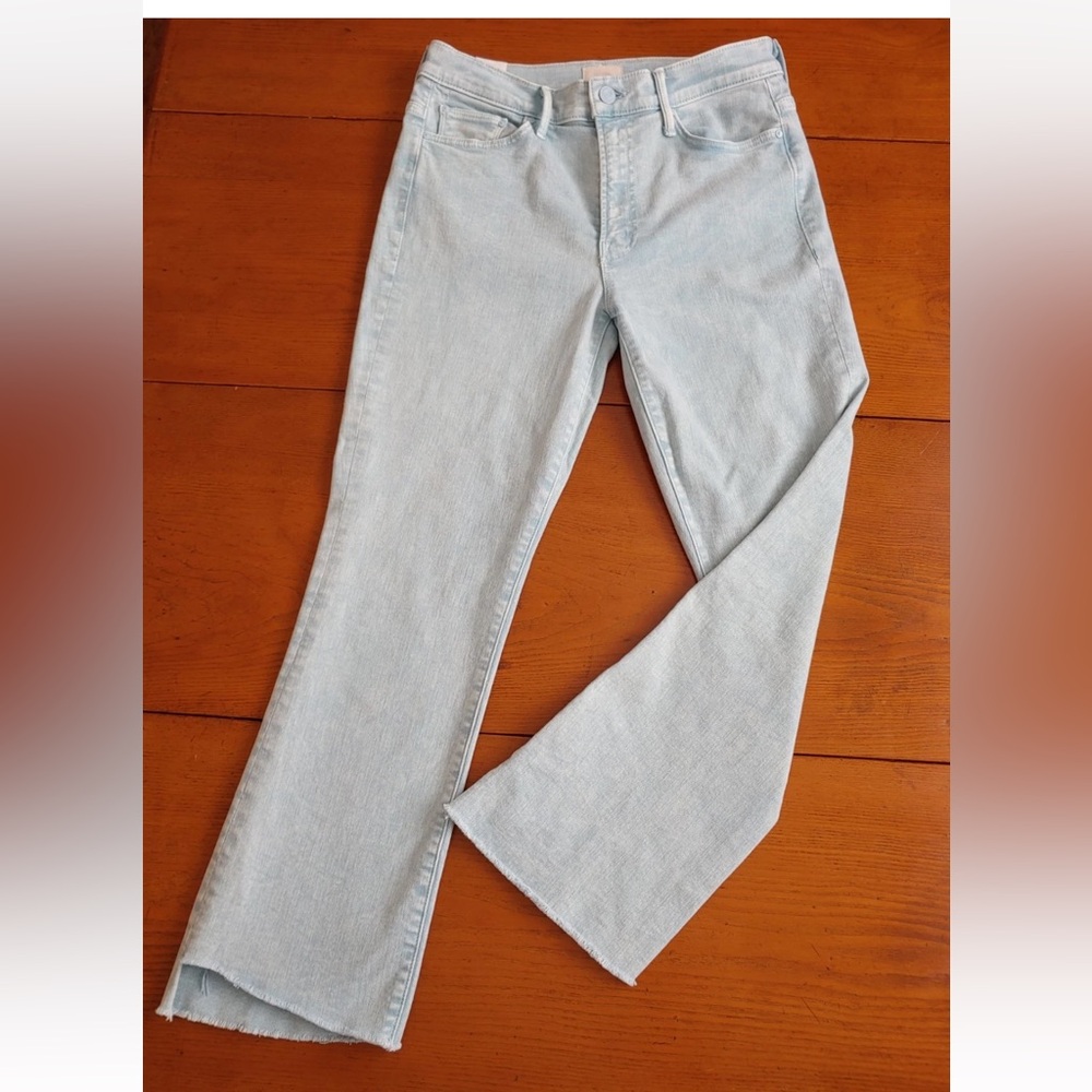 Mother Sz 28 The Insider Crop Step Fray In Aquatic Designer Boho Festival